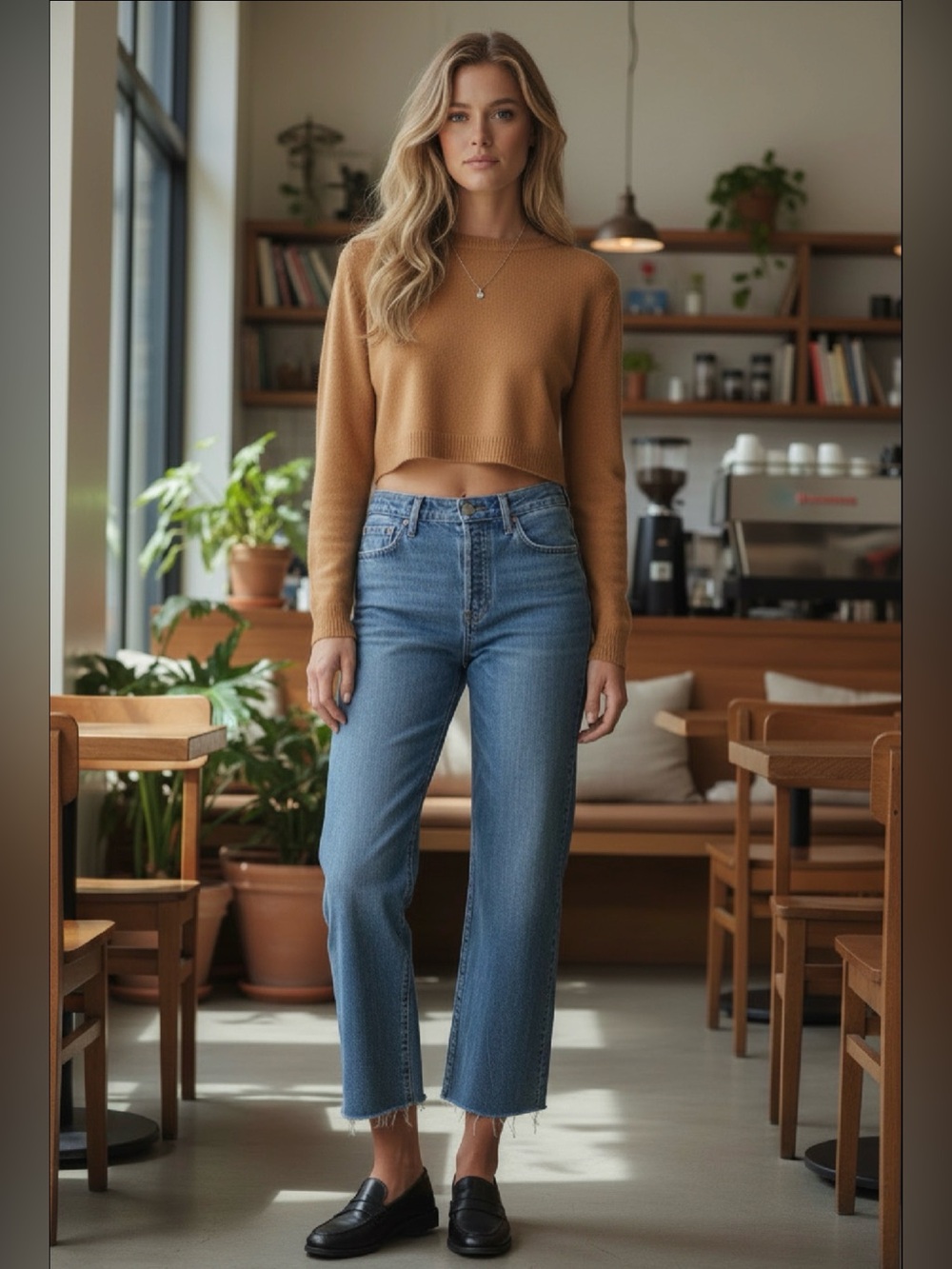 DENIM FORUM Farrah High Rise Wide Leg Jeans